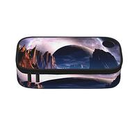 BAAROO Peaceful Seascape - Organizador de lápices grande con 2 cremalleras, bonito estuche de tela Oxford para niños., color, 5.0cm*10.5cm*20.5cm, Estuche para lápices