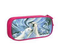 BAAROO Polar Bears Northern Lights - Estuche grande para lápices con 2 compartimentos, estuche organizador para lápices, color, 5.0cm*10.5cm*20.5cm, Estuche para lápices