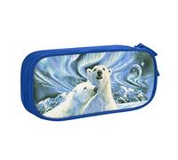 BAAROO Polar Bears Northern Lights - Estuche grande para lápices con 2 compartimentos, estuche organizador para lápices, color, 5.0cm*10.5cm*20.5cm, Estuche para lápices