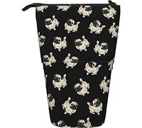 BAAROO Portalápices de pie con diseño de cachorros de pug, bolsa telescópica de gran capacidad para bolígrafos con cremallera, artículos de papelería telescópicos, color, 5.0cm*10.5cm*20.5cm, Estuche
