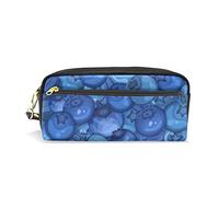 BAAROO Ripe Juicy Blueberry - Estuche para lápices de alta capacidad, estuche organizador de cuero, bolsa de papelería portátil con asa y anillo de fácil agarre, #770, 21x10.5x5cm