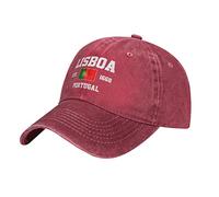 BAAROO Rojo Washed Denim Portugal Est.1668 Lisboa Lisboa Gorra de béisbol Hombres Vintage Algodón Sombrero Unisex Mujeres, #1927, M/talla única