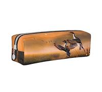 BAAROO Seagulls by The Lake in The Sunset - Estuche para lápices, bolsa de maquillaje con cremallera de piel para mujeres y hombres, color, 5.0cm*10.5cm*20.5cm, Estuche para lápices