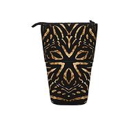 BAAROO Soporte para lápices África Wild Black Gold Stripe Papelería Telescópica Bolsa Personalizada Estudiantes Papelería P, color, 5.0cm*10.5cm*20.5cm, Estuche para lápices