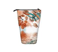 BAAROO Soporte para lápices de pie con diseño de orquídeas tropicales, bolsa telescópica de gran capacidad para estudiantes, papelería, impresión Stati, color, 5.0cm*10.5cm*20.5cm, Estuche para