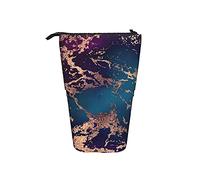 BAAROO Soporte para lápices de pie, decoración de lujo de mármol, bolsa de cosméticos morada oscura, bolsa de maquillaje personalizada, bolsa de maquillaje de gran capacidad para estudiantes Sta,