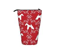 BAAROO Soporte para lápices de pie, diseño de silueta de perro Fox Terrier, estuche telescópico duradero y ligero, color, 5.0cm*10.5cm*20.5cm, Estuche para lápices