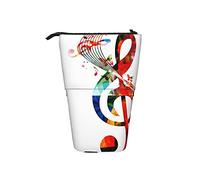 BAAROO Soporte para lápices de pie Notas musicales Ritmo Canción Telescópica Estuche portátil Stand Up Pen Bag Gran Capacidad Pen Cas, color, 5.0cm*10.5cm*20.5cm, Estuche para lápices