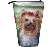 BAAROO Soporte para lápices de pie Shih Tzu Dog Art Cute Girls Flowers Cosméticos Bolsa de gran capacidad vertical Estuche ligero, color, 5.0cm*10.5cm*20.5cm, Estuche para lápices