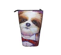BAAROO Soporte para lápices de pie Shih Tzu Dog Art Lindo Bowknot Sir Papelería Organizador Caja de gran capacidad Telescópica Estuche para lápices, color, 5.0cm*10.5cm*20.5cm, Estuche para lápices
