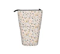 BAAROO Soporte para lápices de pie Terrazzo Coral Gold Estudiantes Papelería Estuche ligero Cosméticos Bolsa Personalizada Pen Pouch f, color, 5.0cm*10.5cm*20.5cm, Estuche para lápices