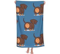 BAAROO Toalla de playa con diseño de perro salchicha muy absorbente, de microfibra suave, 130 cm x 80 cm