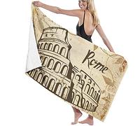 BAAROO Toalla de playa grande, Coliseo de Roma, secado rápido, toalla de playa de microfibra sin arena, verano, tumbona, toalla de playa, nadadores, campamento al aire libre, 130 cm, 80 cm