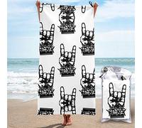 BAAROO Toallas de playa Heavy Rock Music Vintage de secado rápido, toalla de baño portátil, toalla de playa de viaje, toalla de playa, toalla deportiva al aire libre, 130 cm x 80 cm
