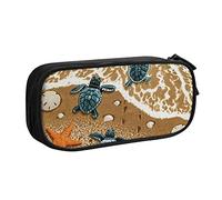BAAROO Turtles On The Beach - Estuche grande para lápices con 2 compartimentos, estuche organizador para niñas y niños, color, 5.0cm*10.5cm*20.5cm, Estuche para lápices