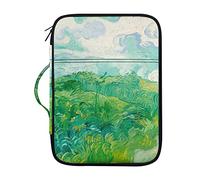 BAAROO Vincent Van Gogh - Estuche para lápices de campo de trigo verde para niños y adultos, estuche portátil organizador de lápices de colores, tapa grande, color, 5.0cm*10.5cm*20.5cm, Estuche para