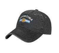 BAAROO Washed Denim Argentina Bandera Argentina (11) Gorra de Béisbol Hombres Negro Vintage Algodón Sombrero Unisex Papá Trucker Sombreros, #1392, M/Talla única, #1392, talla única-M
