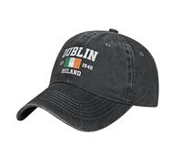 BAAROO Washed Denim Ireland Est.1949 Dublín Gorra de béisbol Hombres Negro Vintage Algodón Sombrero Unisex Trucker Sombreros Mujeres, #1291, M/talla única
