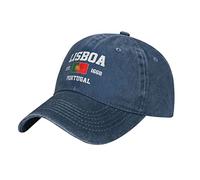 BAAROO Washed Denim Portugal Est.1668 Lisboa Lisboa Gorra de béisbol Hombres Azul Marino Vintage Algodón Sombrero Unisex Trucker Sombreros, #1940, M/talla única