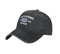 BAAROO Washed Denim Uruguay Est.1825 Montevideo Gorra de béisbol Hombres Negro Vintage Algodón Sombrero Unisex Trucker Sombreros Mujeres, #1793, M/talla única
