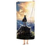 BAAROO Zelda Fight - Toalla de baño para niños, microfibra suave, toalla de playa grande, toalla de sauna, adecuada para fanáticos del anime, 130 cm x 80 cm