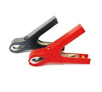 Baas LZ43 - Juego de pinzas de cocodrilo compactas, 40 A, color rojo y negro, aislamiento completo, baterías de coche y moto