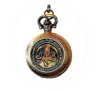 bab hars H.P. Lovecraft Cthulhu R'Lyeh - Collar de Reloj de Bolsillo, Colgante con Cita de la Biblia