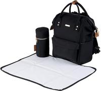 baba bing! | Cambiador Mani para bebés grande con correas ajustables para los hombros | Resistente a la intemperie, negro/marrón
