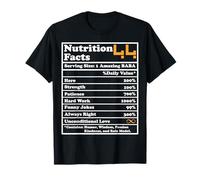Baba Nutrition Facts Carta de caligrafía árabe Día del Padre Camiseta