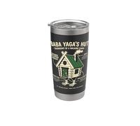 Baba Yaga Cabaña Mitología Eslava Folklore Fan Vaso térmico de acero inoxidable de doble pared