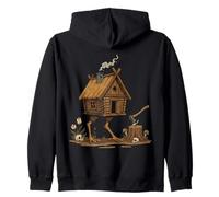 Baba Yaga Cabaña Patas de Gallina Mitología Eslava Oscura Sudadera con Capucha