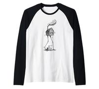 Baba Yaga Cabaña Patas Gallina Vendido Humor Negro Camiseta Manga Raglan