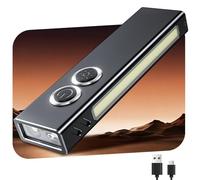 Babacom 1300LM EDC Linterna Led Recargable con Foco Blanco, Luz UV, Luz Lateral, Aleación de Aluminio y IP44 Impermeable, Linterna Pequeña, Imán/Sujeción para Exteriores/Emergencias/Trabajo