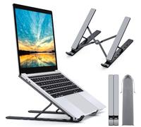 Babacom Soporte Portatil Mesa 5 Ángulos Adjustable, Aleación de Aluminio, Refrigeración Soporte Ordenador Portátil, Plegable Soporte para Portatil, para Macbook, PC y Otro 10-15.6” Portatiles