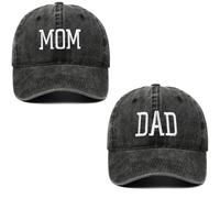 BABAHU Gorra de béisbol Bordada para Mujer con diseño de Perro y papá, Ajustable (FR/ES, Alpha, One Size, F01-Black MOM+Black Dad)