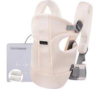 Babamur correas para bebés delanteras y traseras, correas para bebés con 2 bolsos para hombros,Beige