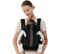 Babamur correas para bebés delanteras y traseras, correas para bebés con 2 bolsos para hombros,Black Pro