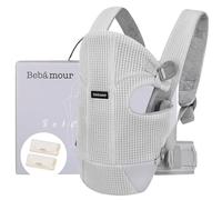 Babamur correas para bebés delanteras y traseras, correas para bebés con 2 bolsos para hombros,Light Grey