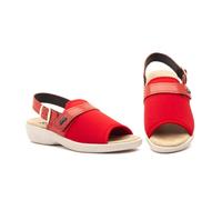 BABANOR | Sandalias SALVIA - Rojo , 36 | Cómodas y Elegantes | Mujer | Cuero | Piel de 1ª