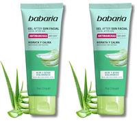 Babaria - After Sun Facial Con Aloe Vera Y Acido Hialuronico | Crema Antimanchas Facial Mujer Y Hombre | Crema Hidratante Facial | Crema Facial Para Todas Las Pieles (Paquete de 2)