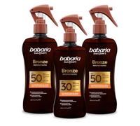 Babaria - Bronceador Cuerpo con Protector Solar 50 en Spray Pack de 2 | Acelerador Bronceado | Apta Para Pieles Sensibles | Coral Friendly y Biodegradable | Resistente al Agua | Vegano | 200 ml