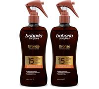 Babaria - Bronceador Cuerpo con Protector Solar SPF15 | Acelerador Bronceado | Apta Para Pieles Sensibles | Con Monoi de Tahiti | Coral Friendly y Biodegradable | Resistente al Agua | Vegano | 200 ml