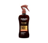 Babaria - Bronceador Cuerpo con Protector Solar SPF30 en Spray | Acelerador Bronceado | Apta Para Pieles Sensibles | Coral Friendly y Biodegradable | Resistente al Agua | Vegano | 200 ml