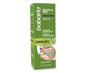 Babaria Cannabis Mascarilla Verde Facial Piel Mixta/grasa, Blanco, 100 Mililitro