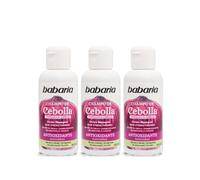 Babaria - Champu de Cebolla Pack de 3 | Champú Anticaida Hombre y Mujer| Sin Olor y Sin Lagrimas |Estimula el Crecimiento Capilar| Protege el Color|Vegano |100 ml Cada Unidad