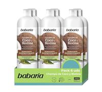 Babaria - Champú de Coco y Biotina Pack 6 de 4200ml | Hidratante Para Hombre y Mujer | Para Todo Tipo de Cabello