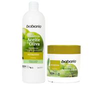 Babaria - Champú Hidratante y Mascarilla Pelo de Oliva | Pelo Seco y Dañado | Nutrición y reparación | Shampoo Reparador | Vegano | 700 ml