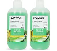 Babaria - Champú Hidratante Y Nutritive | Champu Hombre Y Mujer 500ml | Champu Sin Sulfatos Ni Parabenos Con Aloe Vera | Regula El Ph (Paquete de 2)