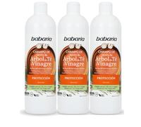 Babaria - Champu Niños con Arbol del Te y Vinagre 700ml Pack de 3 | Sin Olor |Previene Problemas Relacionados con Ambientes Masificados Como Colegios y Guarderías | 700 ml Cada Unidad