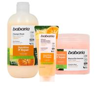 Babaria - Champu Reparador + Mascarilla + Acondicionador Pelo Seco y Dañado Nutritive & Repair | Anti Frizz Pelo | Suavidad Y Brillo Natural | Vegano